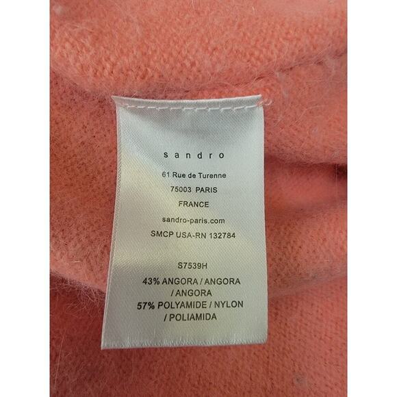 SANDRO Sweater Womens Size 1 Small Angora Blend Pullover Crewneck High Low - Picture 8 of 9